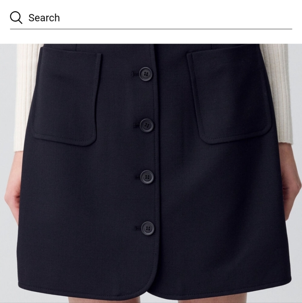 Claudie Pierlot Paris Classic Black Wool Button-Front Skirt Size 2 - Picture 2 of 5